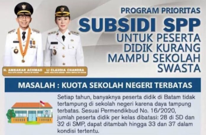 3.870 Siswa Batam Dapat Subsidi SPP Sekolah Swasta! Cek Syarat dan Cara Dapat Bantuan dari Pemko